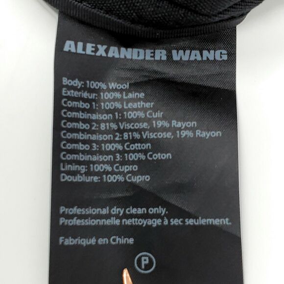 Alexander Wang High Rise Wool Bermuda Shorts 0 Black Silver - Picture 7 of 8